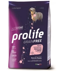 Prolife Cane Grainfree Adult Sensitive Maiale & Patate Medium Large 2,5 Kg