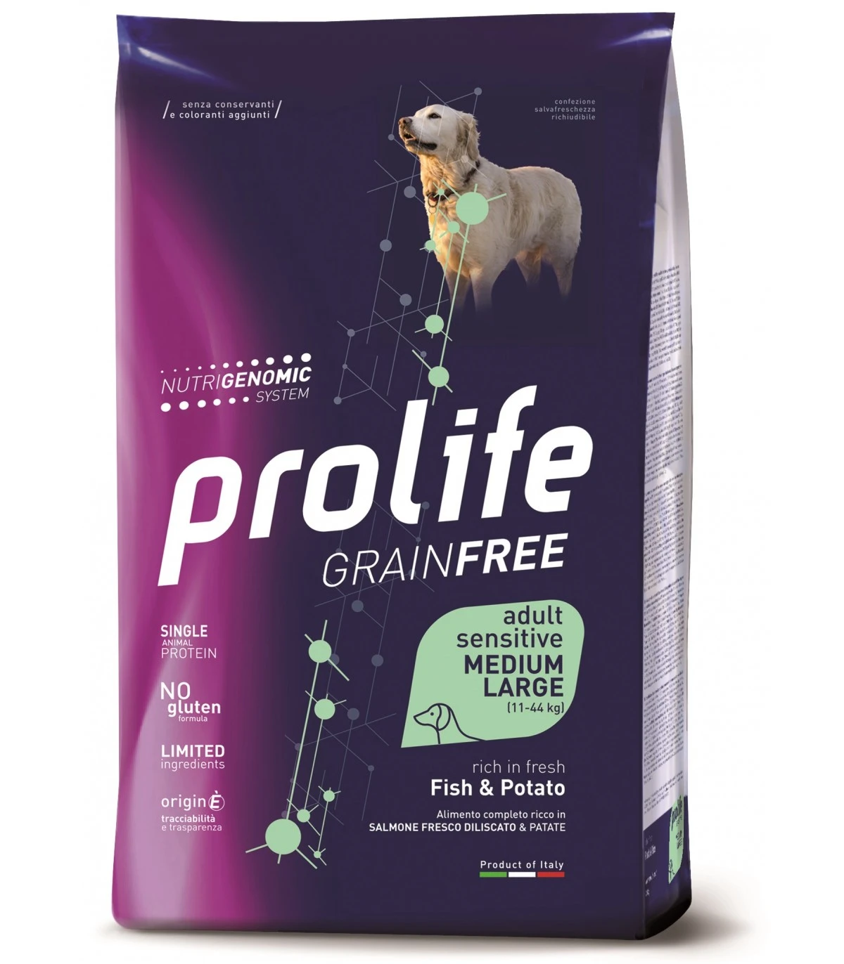 Prolife Cane Grainfree Adult Sensitive Pesce & Patate Medium Large 2,5 Kg 1 Prolife Cane Grainfree Adult Sensitive Pesce & Patate Medium Large 2,5 Kg