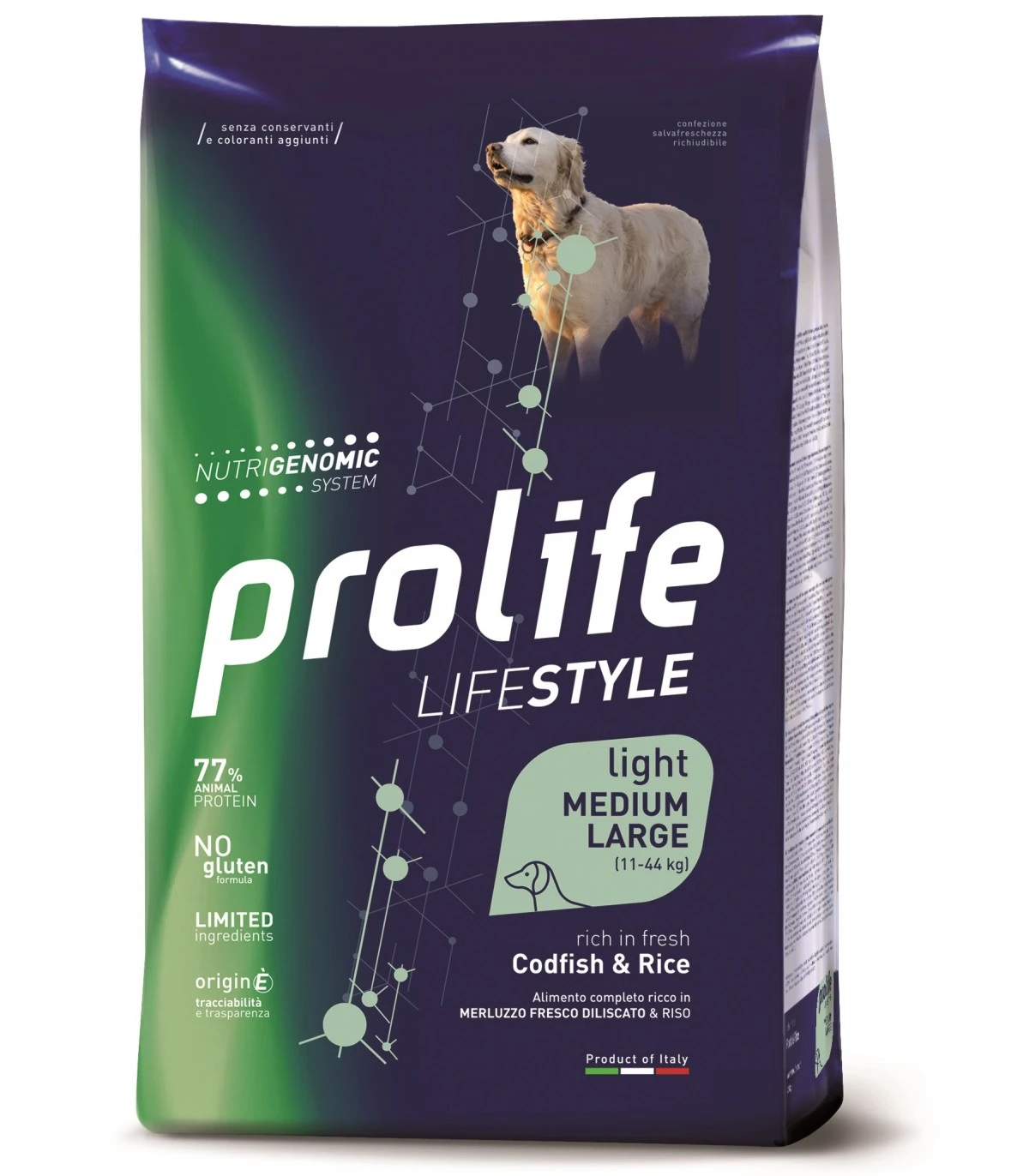 Prolife Cane Lifestyle Light Merluzzo & Riso Medium Large 2,5 Kg 1 Prolife Cane Lifestyle Light Merluzzo & Riso Medium Large 2,5 Kg