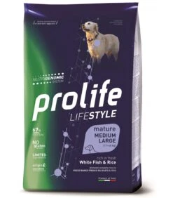 Prolife Cane Lifestyle Mature Pesce Bianco & Riso Medium Large 12 Kg